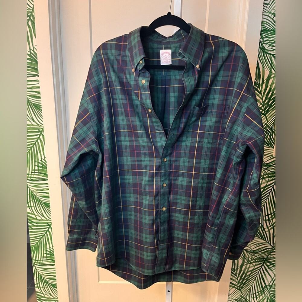 Brooks Brother Supima Cotton Tartan Plaid Shirt, size XL